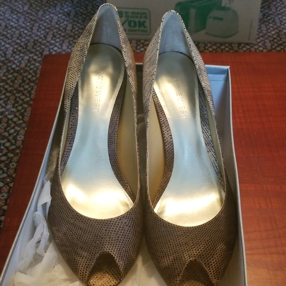 Reptile print heels